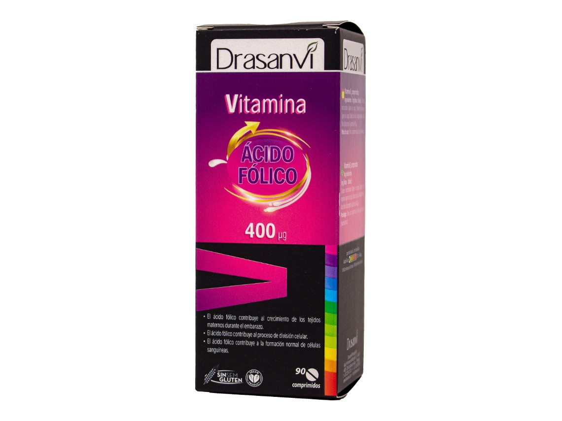 Complemento Alimentar DRASANVI Vitamina B9 400Μg Acido Folico 90