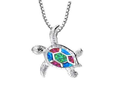 Collar de tortuga marina colgante para mujer joya de cadena de tortuga retro regalos elegantes