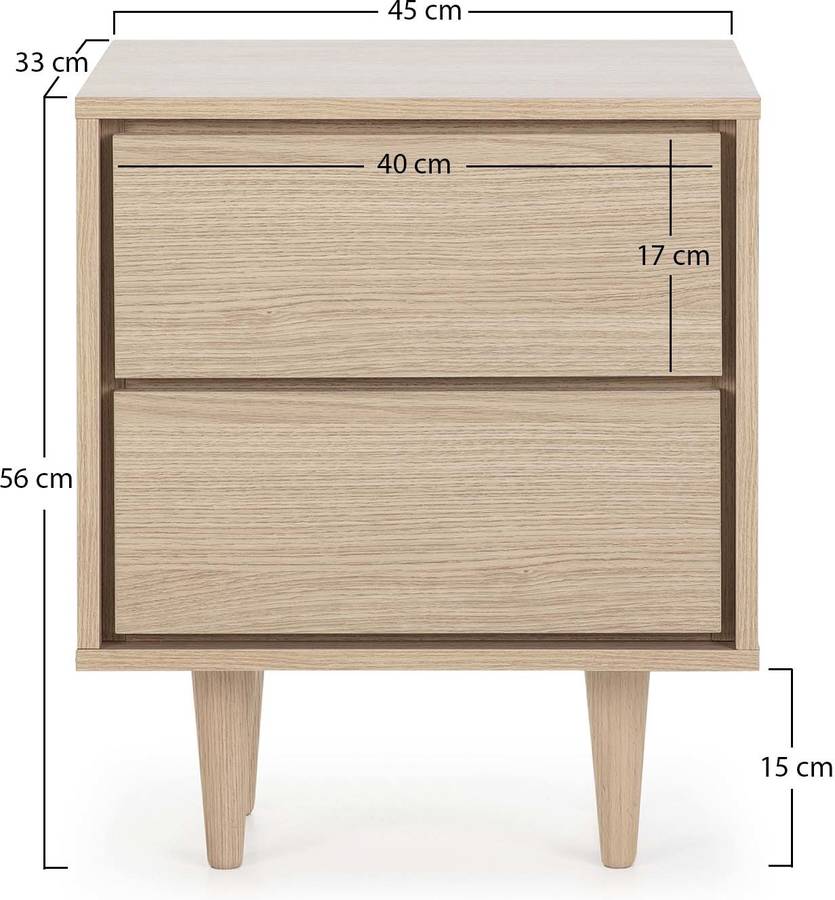 Mesa de Noche VS VENTA-STOCK Denia (45 x 33 x 55 cm - Melamina)