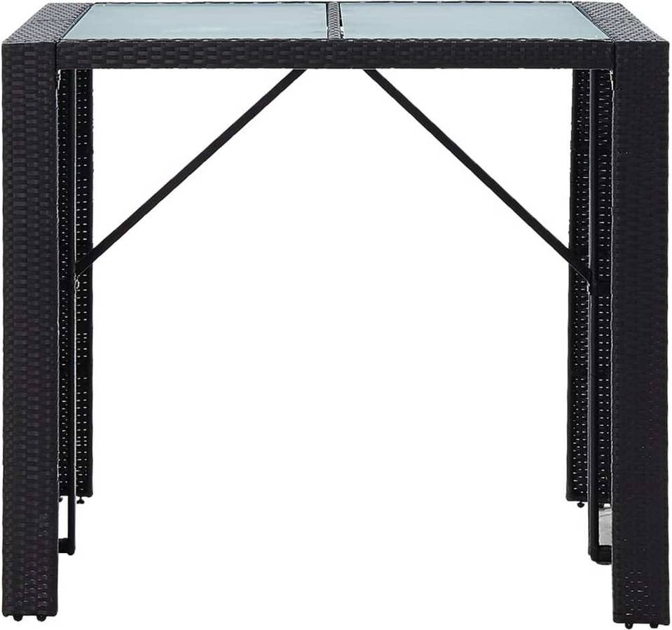 Mesa Y Sillas de bar 5 pzas vidaxl vidrio negro conjunto 49568 poli 120x80x110