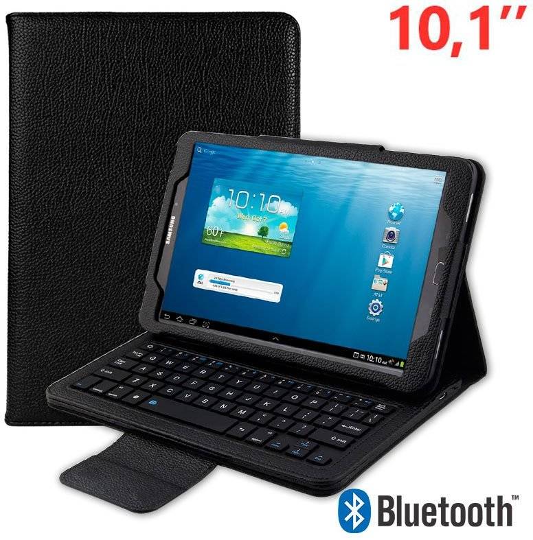 Funda Samsung Galaxy tab 2016 2018 t580 t585 polipiel teclado bluetooth 10.1 pulg 20162018 t580t585