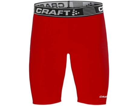 Pantalones Ajustados para Hombre CRAFT Malla Corta Pro Control Compresión Rojo para Fútbol (S)