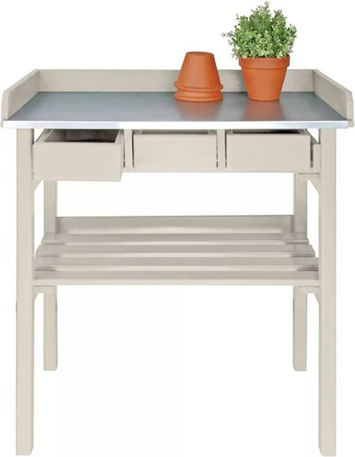 Mesa de Trabajo para Jardín ESSCHERT DESIGN Cf29W Blanco