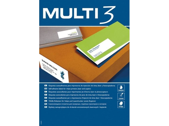 Etiquetas Adhesivas Apli multi 3 105 x 48 mm 100 hojas marcadores multi3 para impresoras de tinta