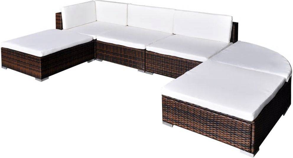 Vidaxl Conjunto De muebles 16 piezas y blanco exterior poli para almohadones mimbre 6