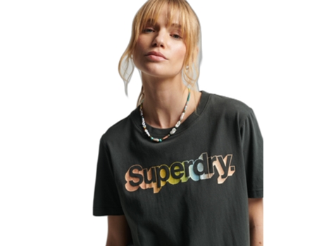 Camiseta de Mujer SUPERDRY Negro (M)