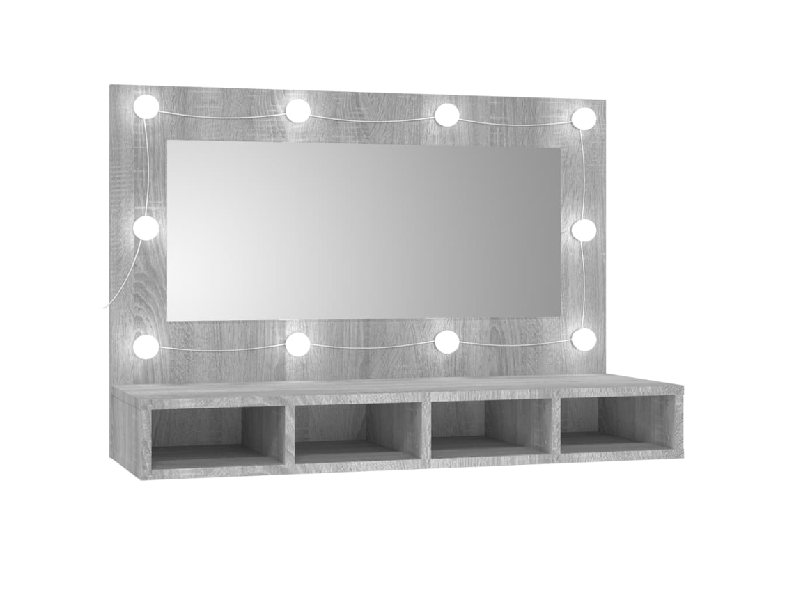 Maison Exclusive Armario espejo baño luz LED acrílico gris