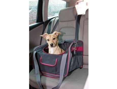 Transportín para Perros y Gatos KERBL Pegable (Gris - 41x34x30cm - Nylon - S - Porte Pequeño)