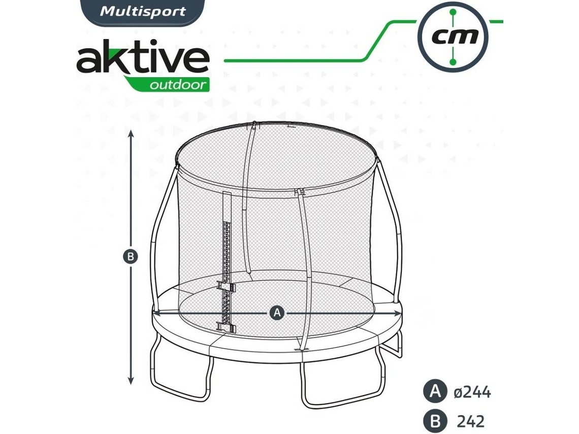 Cama elástica infantil exterior Trampolin para niños 244 cm x 242