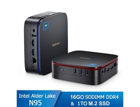 Mini PC BLACKVIEW MP60 (Intel Alder Lake N95 - RAM:16 GB - 512 GB SSD - Home - Intel UHD Graphics) - Negro