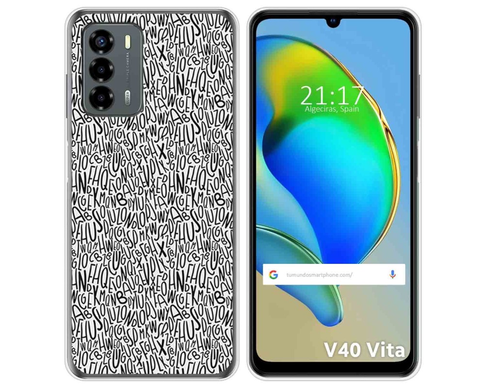 Funda Silicona Para zte blade v40 vita diseño letras