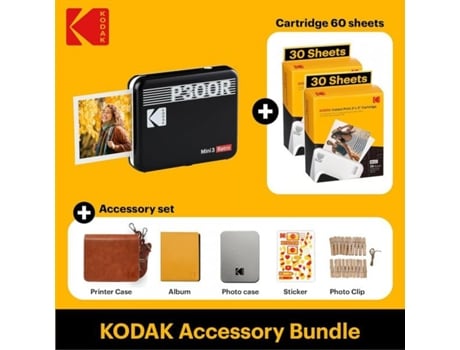 Kit De Accesorios Mini 3 Era Negro 3X3 60 Hojas KODAK