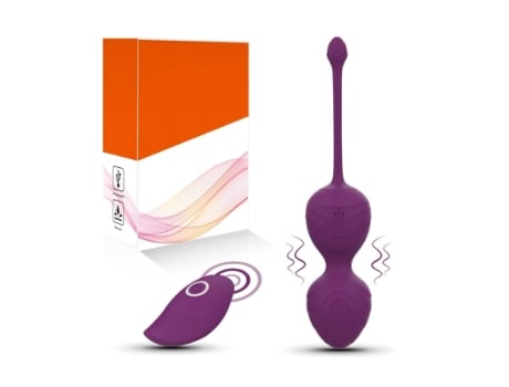 Bolas Kegel Vibradoras de Silicona Impermeables para Mujer Morado BISBISOUS