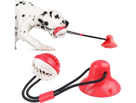 Juguete molar multifuncional para mascotas, juguete de cuerda para perros con ventosa, bola de limpieza de juguetes para mascotas, juguete para mas...