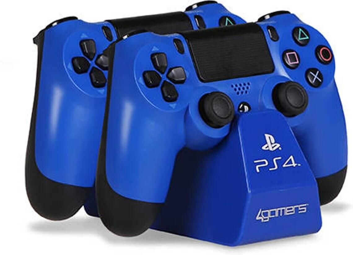 Cargador PS4 4GAMERS Twin Play n' Charge (Azul)