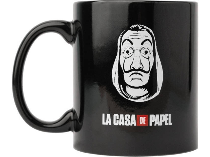 Taza La Casa papel negra mascara grupo erik taz043 desayuno producto oficial netflix con