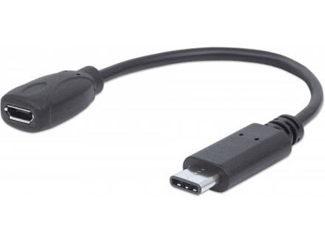 Cable USB MANHATTAN USB C/Micro-USB B 0.15 m Macho/Hembra Negro