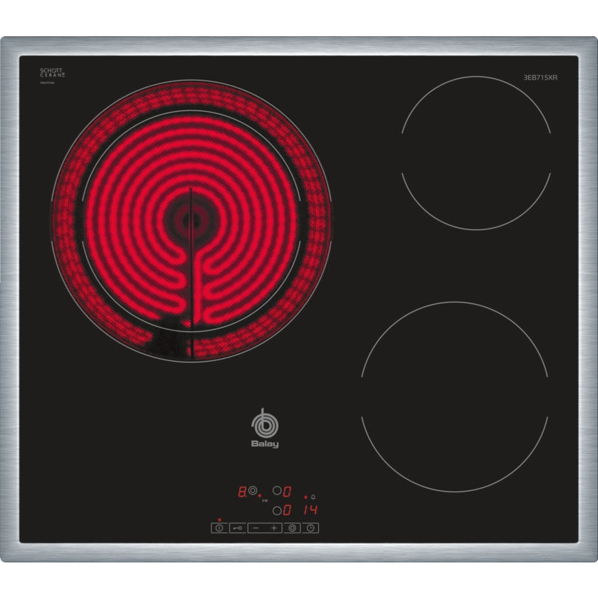 Placa de Vitrocerámica BALAY 3EB715XR (Eléctrica - 58.3 cm - Inox)