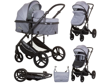 Carrito de Bebé Duo convertible AMORE hasta 22 kg ash grey CHIPOLINO