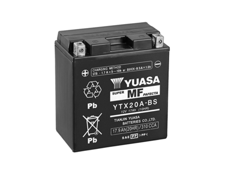 Batería de moto YUASA YTX20A-BS 12V 17AH