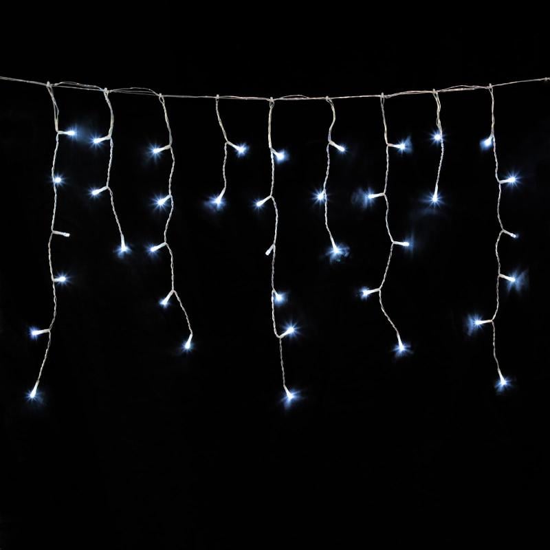 Guirnalda luces navidad cortina 5x1 metros 182 leds blanco frio. luz navidad interiores y exteriores ip44. cable transparente