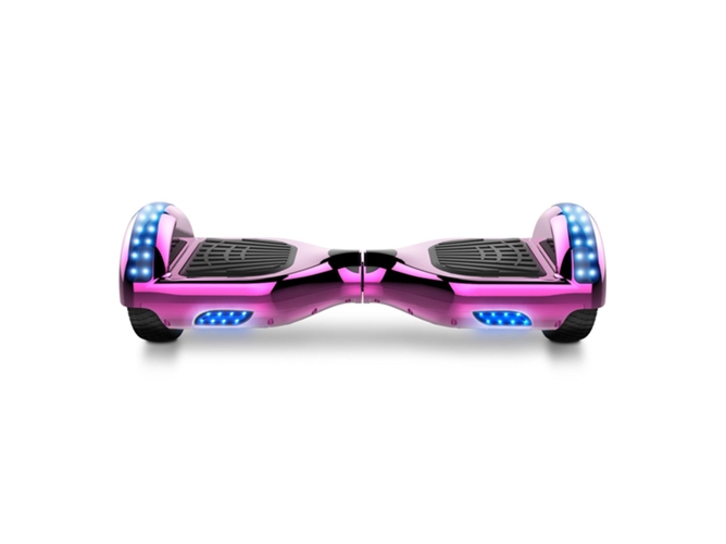 Hoverboard RCB Trendy con Altavoces Bluetooth y Ruedas con LED RGB Rosa Cromado