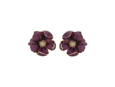 Pendientes de Oro LATELITA Flor de Amapola Roja