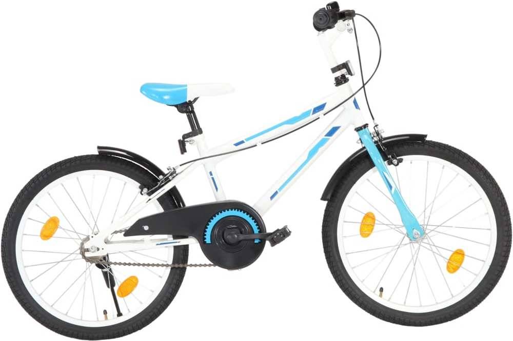 Bicicleta Infantil VIDAXL Blanco y Azul (Edad Mínima: 6 Años - 20'')