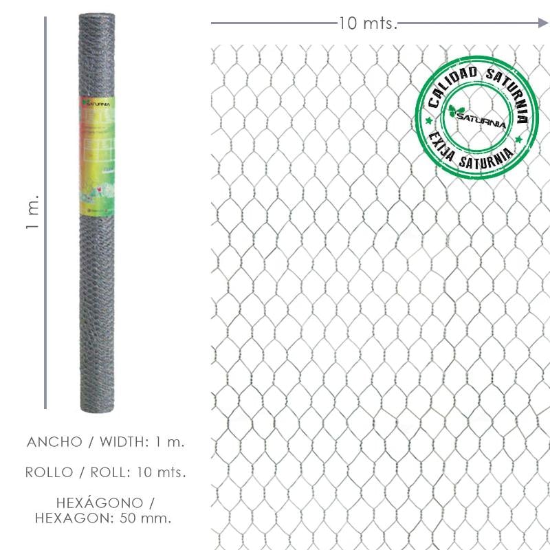 Enrejado triple torsion 50 / ancho 100 cm. rollo 10 metros uso domestico