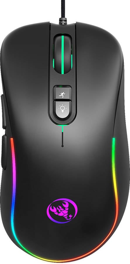 Ratón Gaming HXSJ RGB Mecánico de Progración (Inalámbrico - Negro)