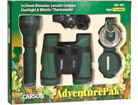 Carson Adventurepak 30mm y accesorios para actividades al aire libre optical pak verde