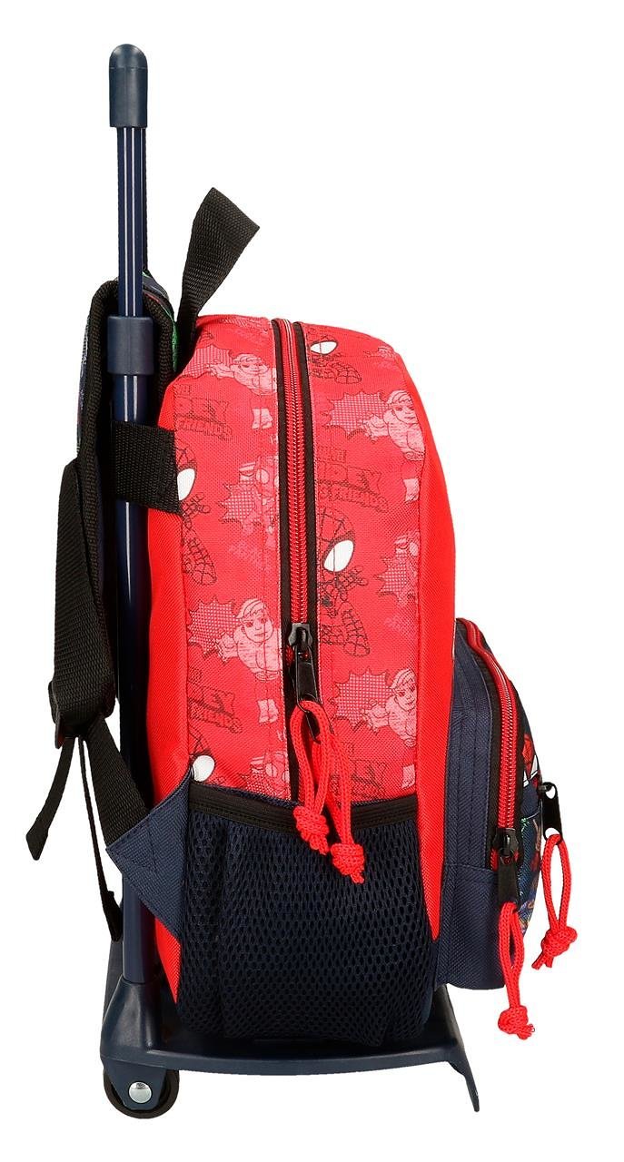 Mochila com Trolleys MARVEL Go Spidey (Poliéster  - Rojo - 23 x 28 x 10 cm)