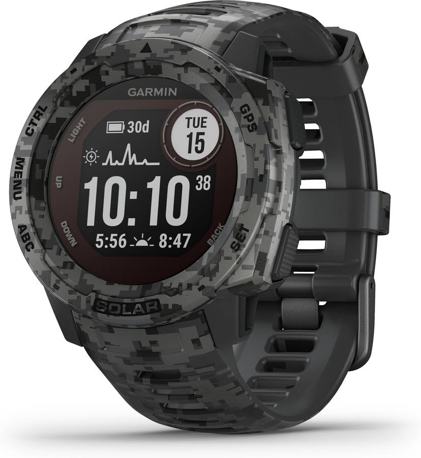 Reloj Deportivo GARMIN Instinct Solar (Bluetooth - Hasta 54 días de autonomía con energía solar - Gris)