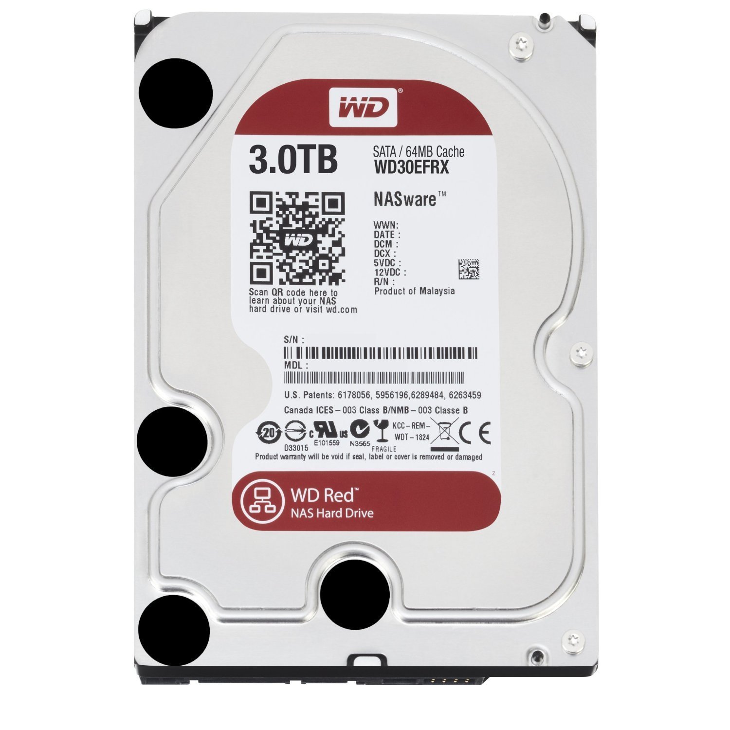 Disco HDD Interno WESTERN DIGITAL WD10EFRX (3 TB - SATA - 5400 RPM)