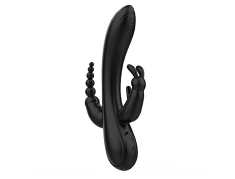 Vibrador de masaje de silicona multifrecuencia 3 en 1 para mujer (negro) VEANXIN