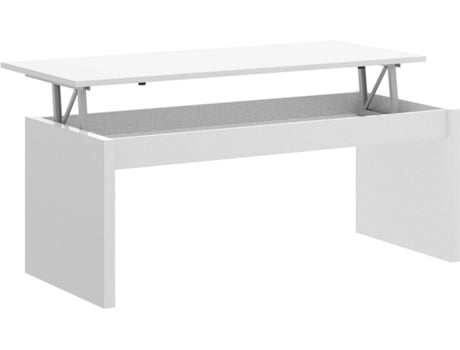 Liquidatodo ® Mesa de centro elevable moderna y barata en blanco brillo dkit