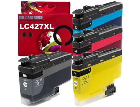 Paquete 4 Cartuchos de Tinta Compatible Con Brother Lc427Xl