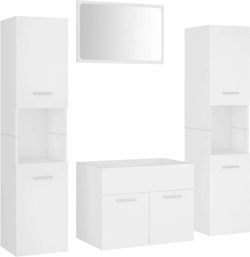 Conjunto de Muebles VIDAXL (Aglomerado - 60x38,5x46 cm - Blanco)