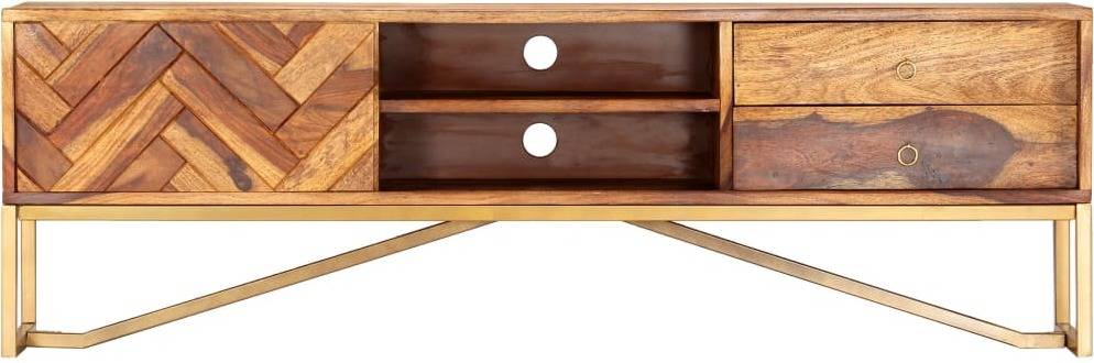 Mueble de TV ART PLANET (140x30x45cm - Madera Maciza - Marrón)