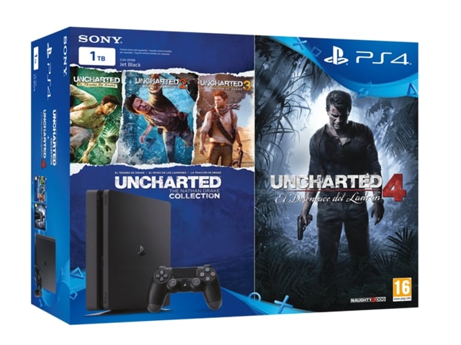 Consola PS4 Slim + Uncharted Collection + Uncharted 4 (1 TB)