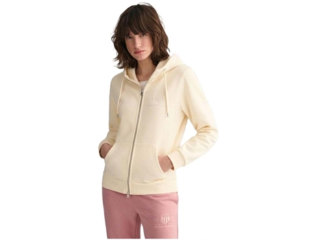 Sudadera de Mujer GANT Capucha Reg Tonal Shield Full Beige (L)