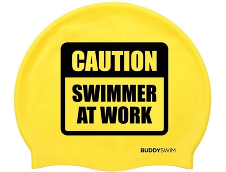 Gorra de Natación Unisexo BUDDYSWIM Caution Swimmer At Work (Tamaño Unico)