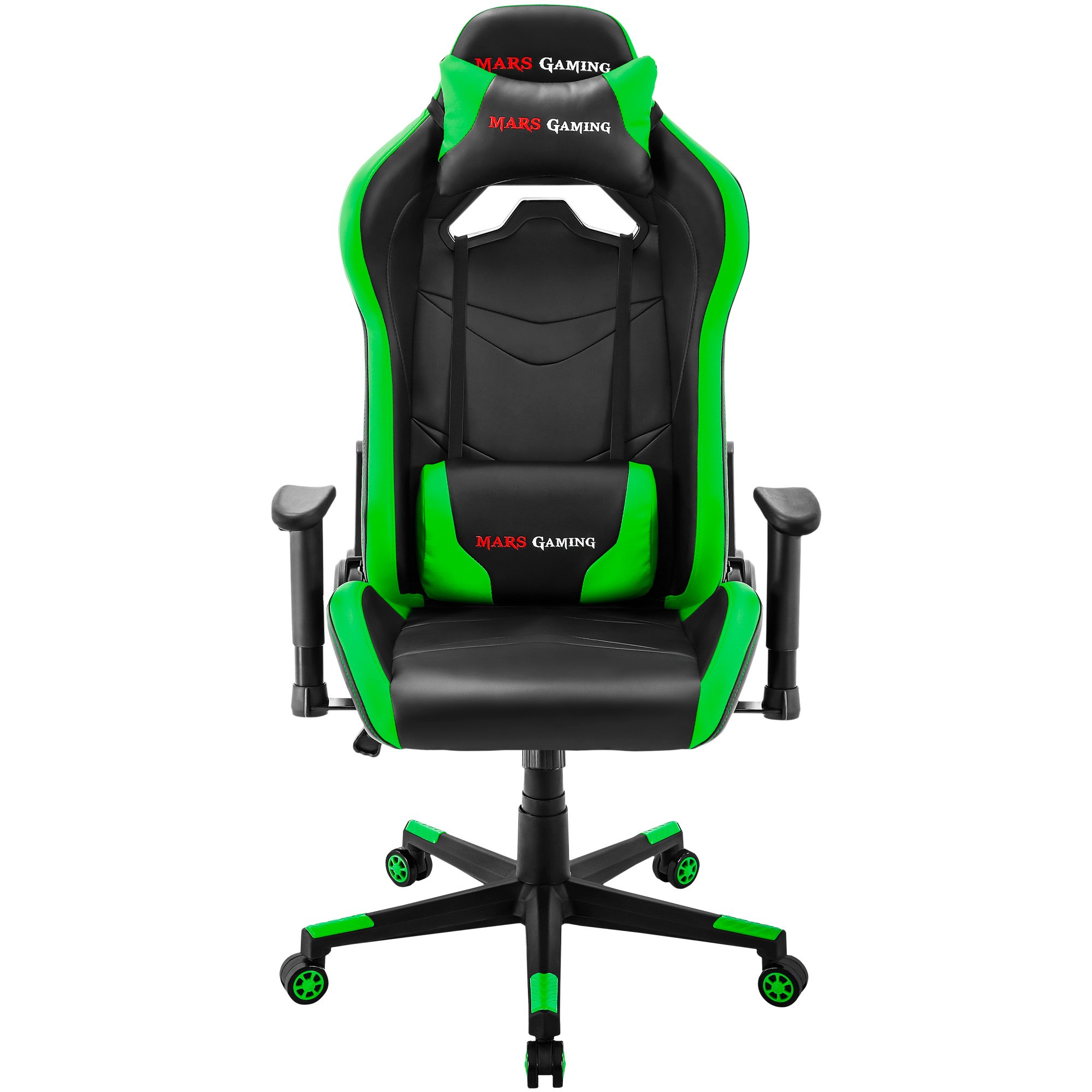 Silla Gaming MARS GAMING MGC3BG (Hasta 150 kg - Elevador a Gas Clase 4 - Verde)