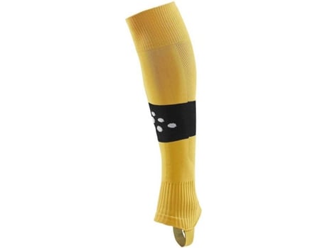 Calcetines Unisex CRAFT Pro Control Stripe Sem Pés Amarillo para Fútbol (Tamaño Unico)