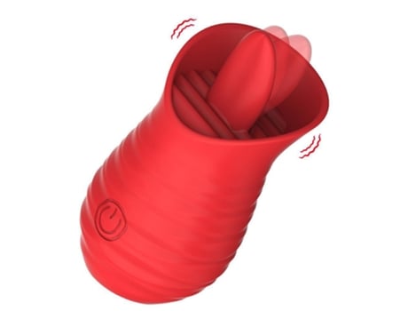 Vibrador de masturbación para lamer la lengua de 10 frecuencias para mujeres (rojo) VEANXIN