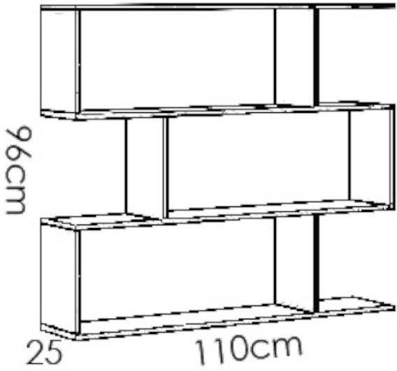 Mueble De Dkit lis blanco estantería baja 3 huecos moderna y barata 110 cm en brillo 96 alto 25