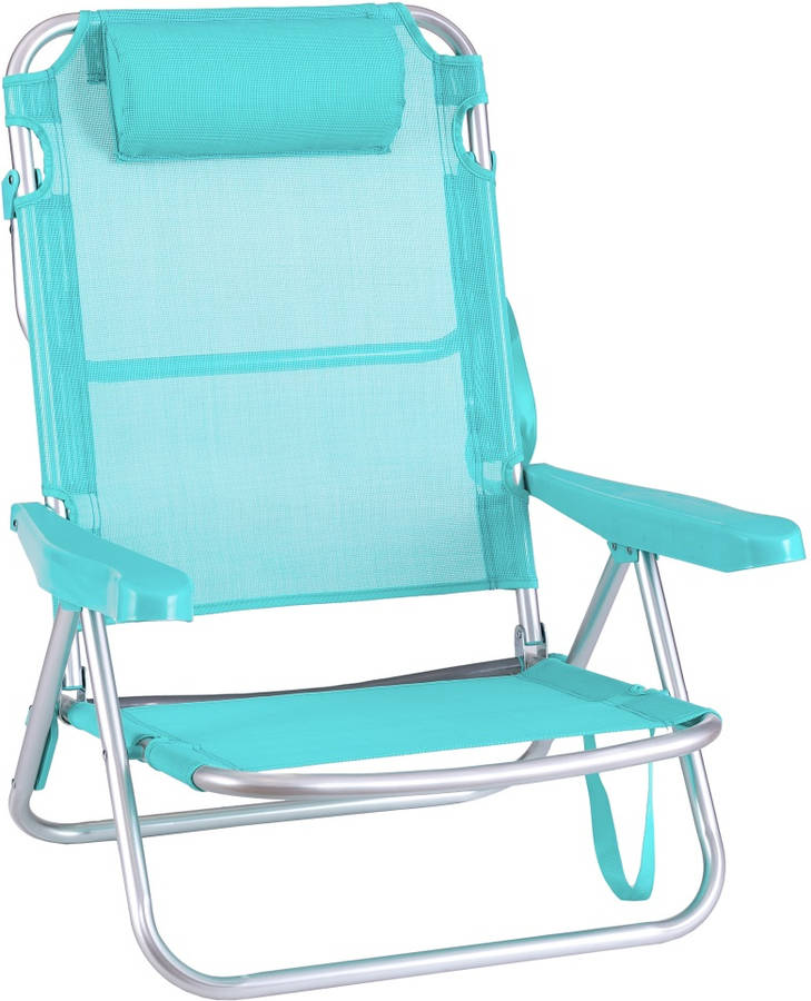 Silla de Playa LOLAHOME 4 Posiciones (Azul - 61x47x80 cm - Aluminio)