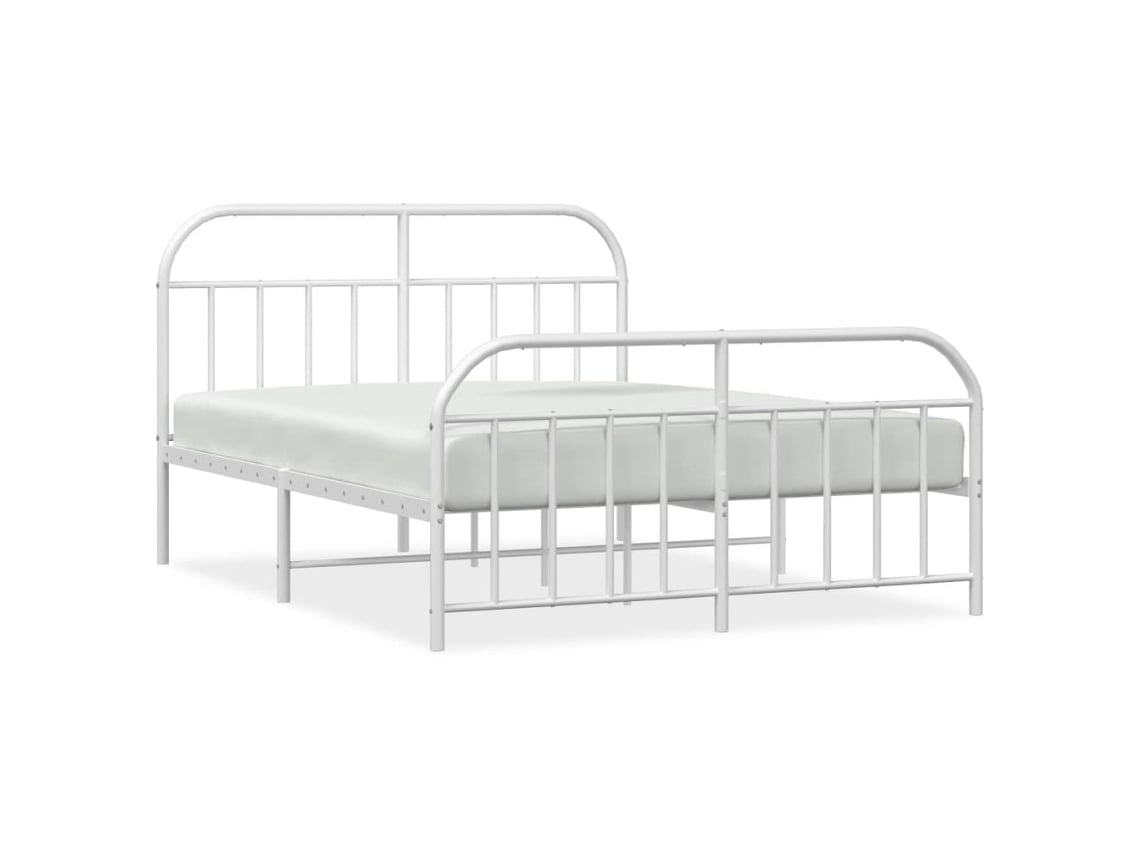 MAISON EXCLUSIVE Estructura cama metal con cabecero y estribo blanco 135x190  cm