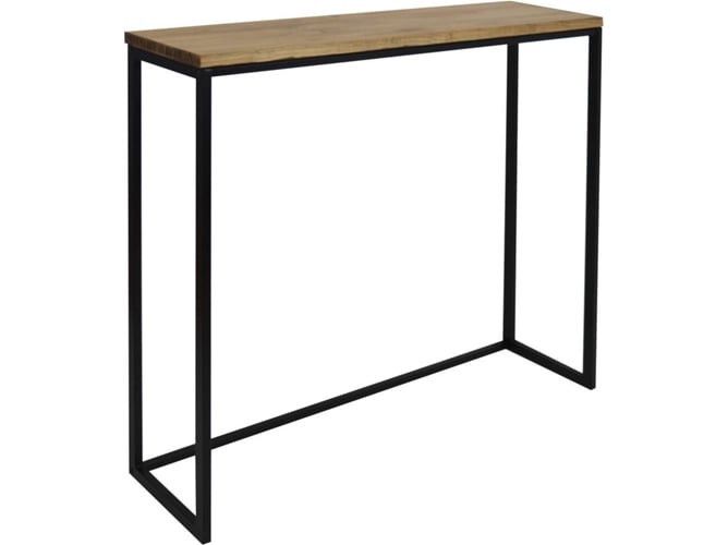 Mesa Alta Icub big wood 120x30x110cm negra en madera maciza de pino con 3cm grosor acabado vintage estilo industrial box furniture bar ds 30x120x110cm