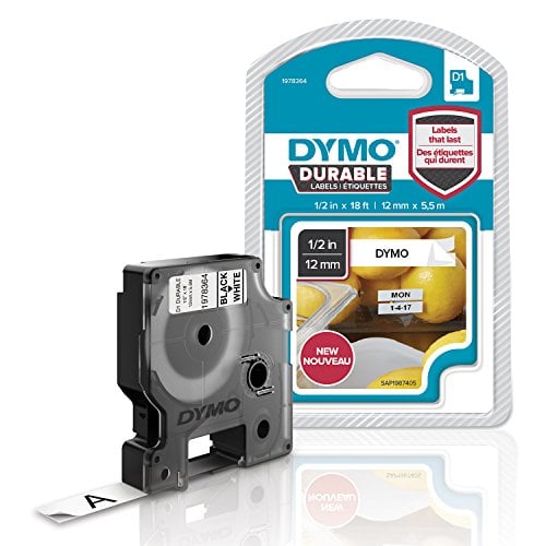 Cinta Etiquetas DYMO D1 12MMX5,5M Negro/Blanco 1978364